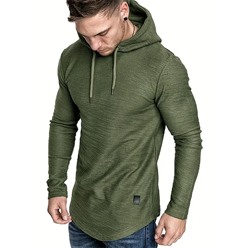 New Spring Autumn Streetwear Fashion Outwear Men\'s Soild Color Hooded Sweatshirt Hoodies Casual Loose Thin Coats