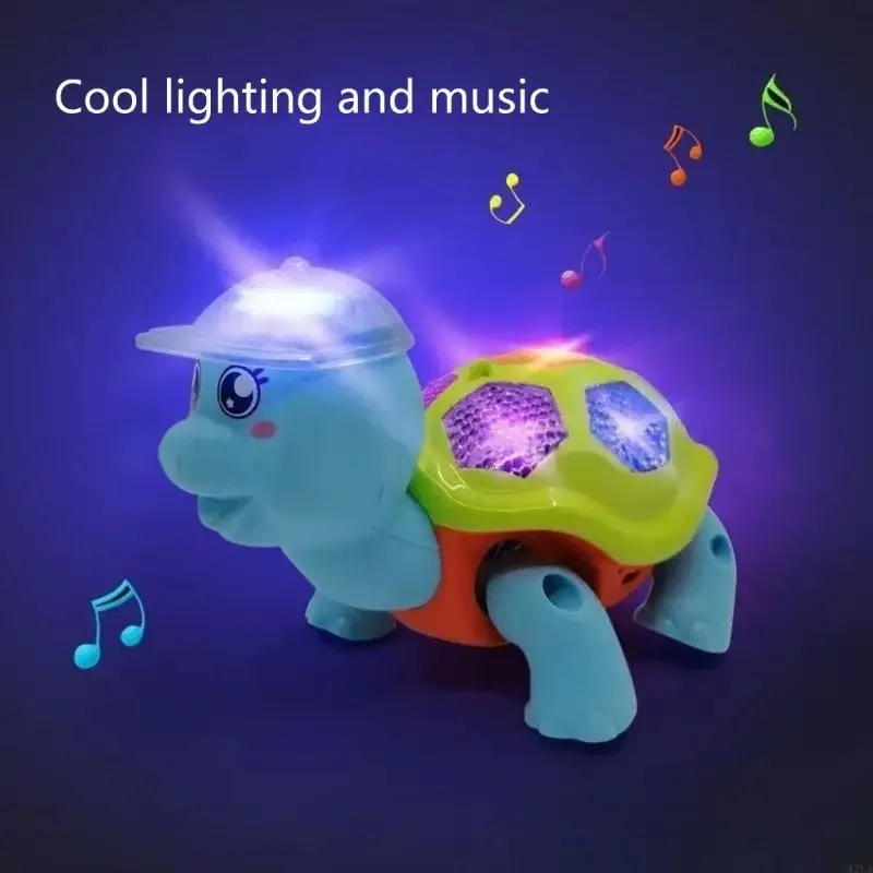 Đồ chơi đèn LED âm nhạc lên rùa dành cho trẻ mẫu giáo Phong trào khiêu vũ tương tác Quà tặng giáo dục 15UB