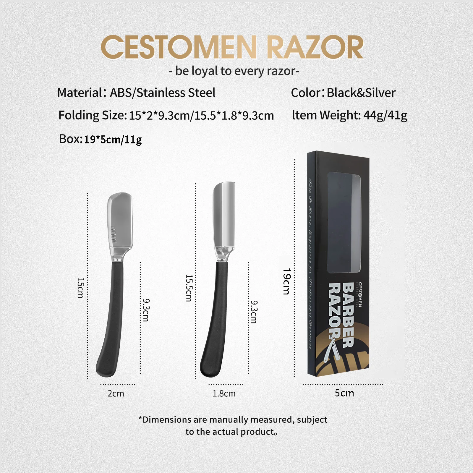 1Pc Pro Baber Beard Straight Edge Shaving Razor Men Hair Removal Tools Zinc Alloy Safety Stainless Steel Shaver Knife Holder view 6