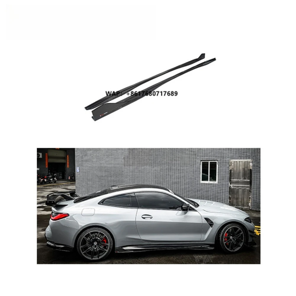 TAKD Carbon Real Car Data Development Dry Carbon Fiber Added Style Side Skirts Extensions for M3 G80 M4 G82