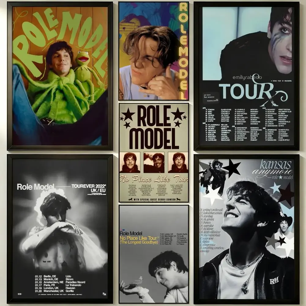 Role Model Trendy Pop Music Star Album Self-Adhesive Poster Peel and Stick Waterproof Removable HD Print for Living Room Office