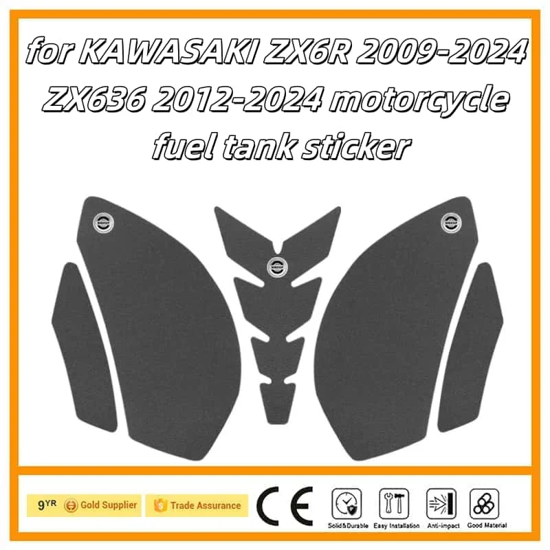 

Motorcycle Sticker Tank Non Slip Tank Traction Side Pad Protective Decal for KAWASAKI ZX6R 2009-2024 ZX636 2012-2024