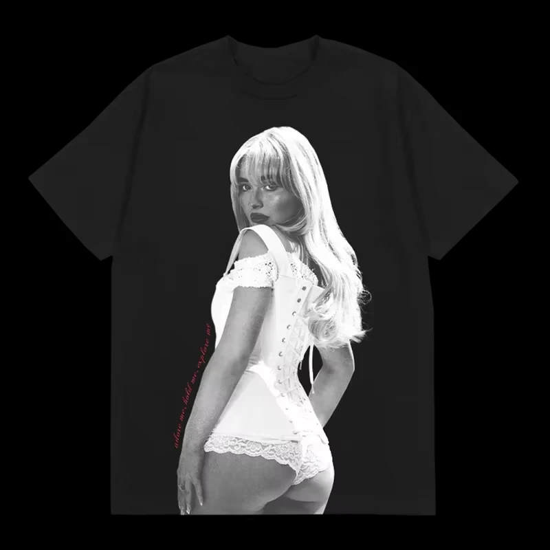 Sabrina Carpenter Album Short  Sweet T-shirts Women Summer Female Y2k Clothing 100%Cotton Harajuku Fashion Casual Streetwear