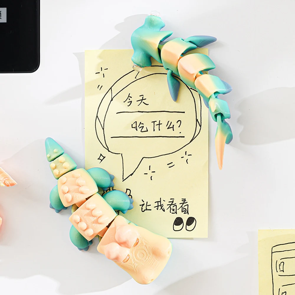 8pcs 3D Printed Marine Refrigerator Magnet with Movable Joints Child Creative Decoration Cute Magnetic Refrigerator Decoration