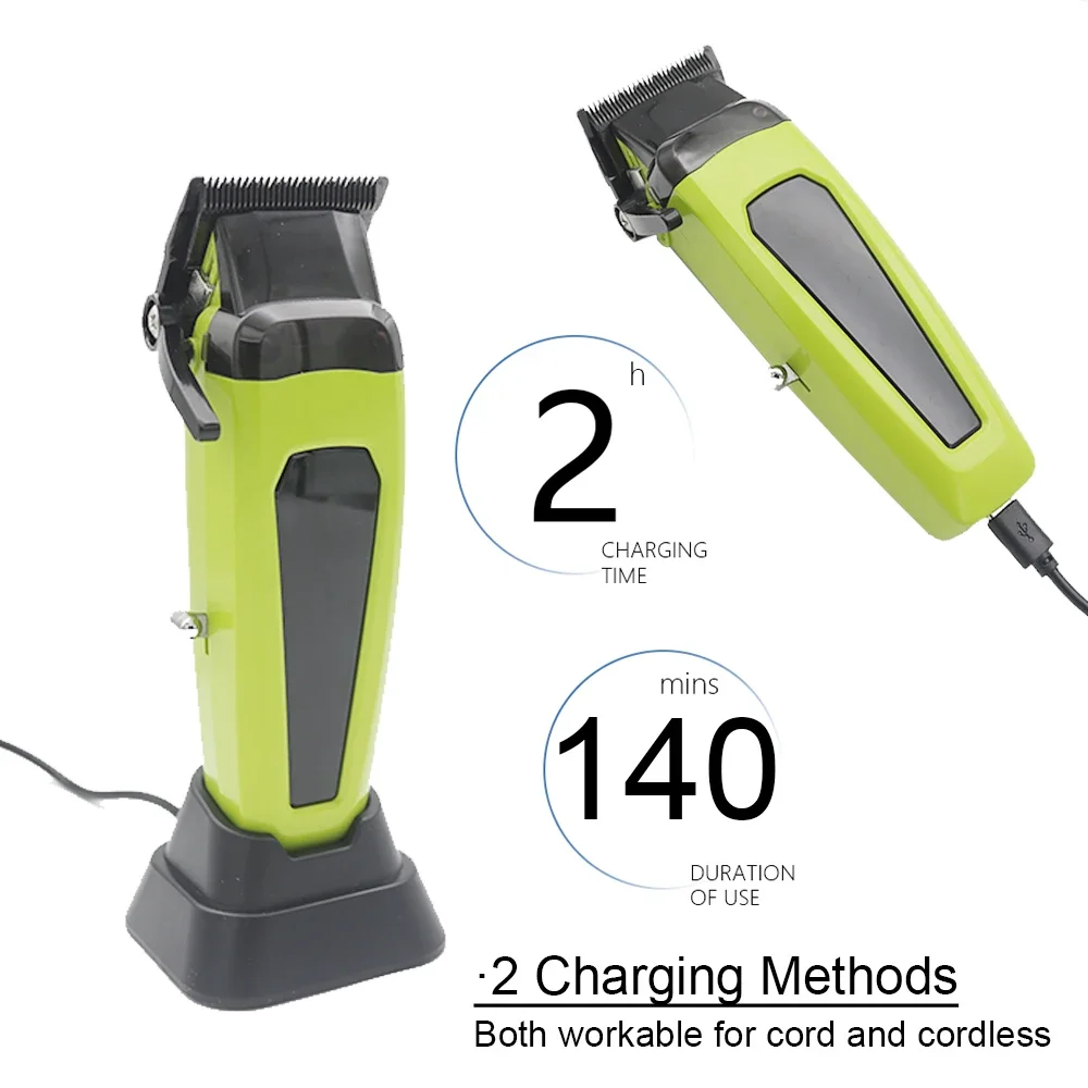 ماكينة قص الشعر الكهربائية الاحترافية للرجال 7500 دورة في الدقيقة مع شاحن قاعدة DLC ماكينة حلاقة بشفرة تتلاشى ماكينة قص الشعر