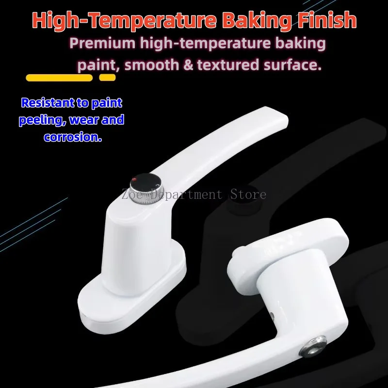 1 Set of Zinc Alloy Plastic Steel Door Split Handle Lock Balcony Bathroom Sliding Door Double-sided Transmission Handle