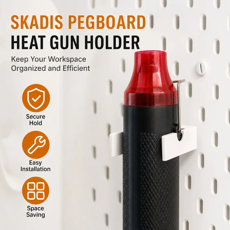 Skadis Pegboard Heat Gun Holder Hot Air Tool Wall Mount Storage Rack Workshop Equipment Organizer Bracket