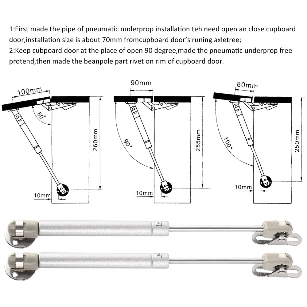 32/4PCS 50N Furniture Gas Spring Hinges Cabinet Door Stay Soft Close Hinge Hydraulic Lift Support Hinges Hardware