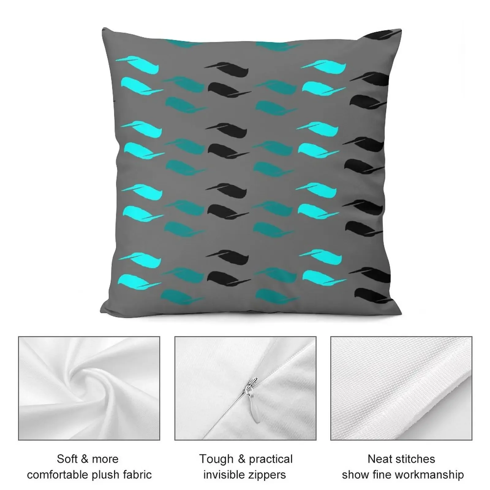 Juste de coussin décorative pour canapé, taie d'oreiller à carreaux, aqua et Industries celle