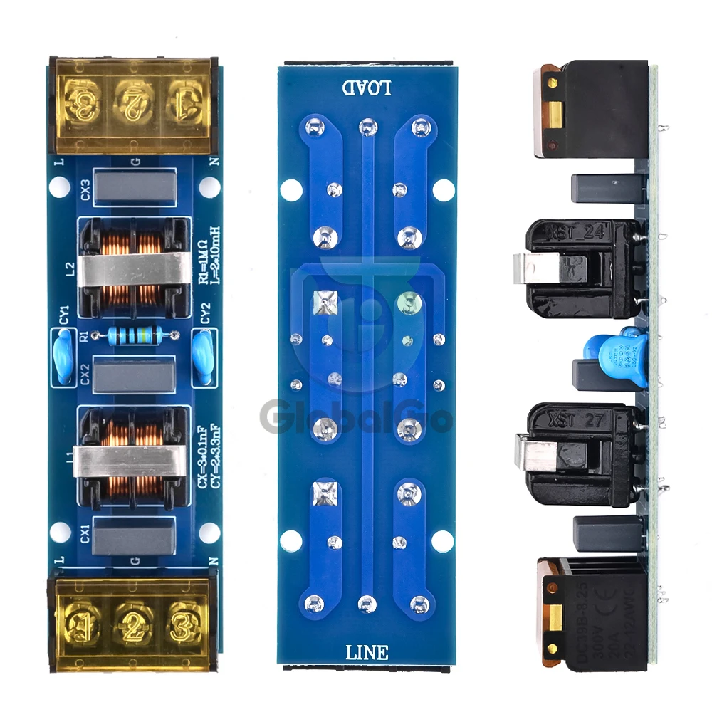 25A 6A Power Filter Board EMI High Frequency Two-Stage Power Supply Low Pass Filter Module Power Management EMI Filter