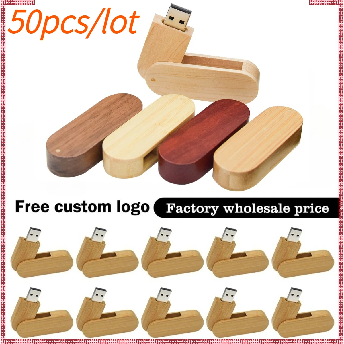 

Набор из 50 шт. вращающихся деревянных USB-флеш-накопителей 2.0, 128 ГБ, с возможностью нанесения логотипа, флешка 64 ГБ, USB-накопитель 32 ГБ, 16 ГБ, креативный подарок