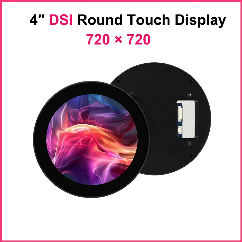 Raspberry Pi5 4.0inch DSI Display IPS Capacitive Touchscreen Round LCD 720x720 Compatible with Raspberry Pi RK3576 3506 ESP32-P4