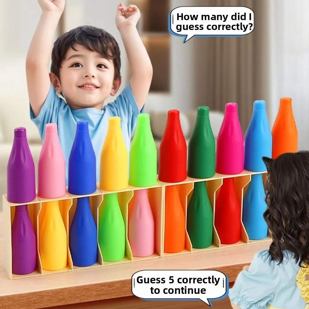 2 set di bottiglie creative, gioco di abbinamento di memoria interattivo per l'educazione precoce, gioco di abbinamento della memoria, riconoscimento dei colori