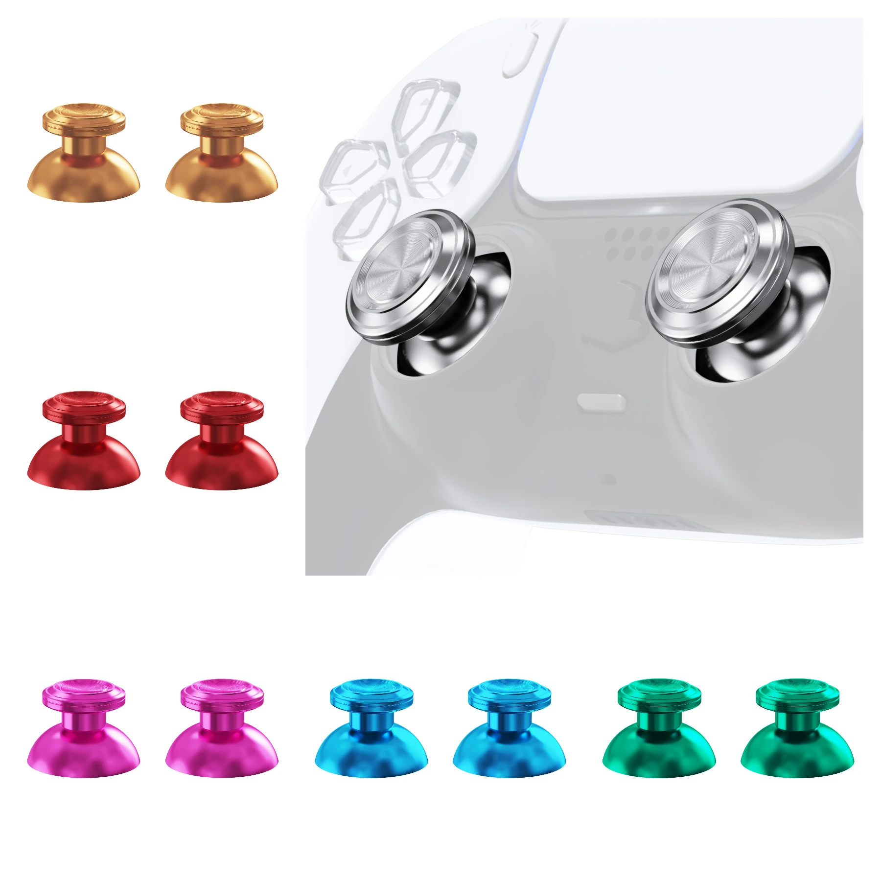 eXtremeRate Metal Thumbsticks for ps5 Controller, Replacement Analog Stick Joystick for ps4 Controller