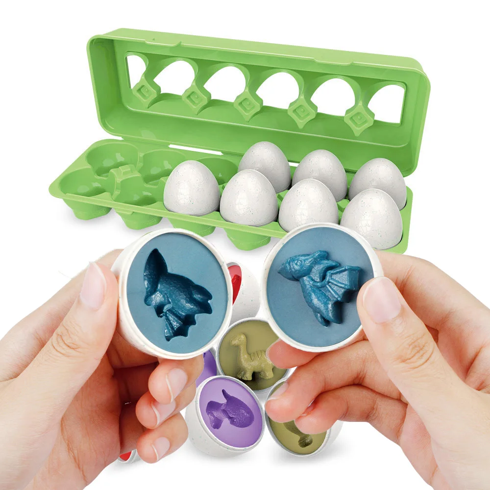 Juguetes Educativos para bebés, juguetes de aprendizaje de huevos de Pascua con forma de Color, juguete Montessori para niños, rompecabezas de huevos a juego, regalos, 12 piezas