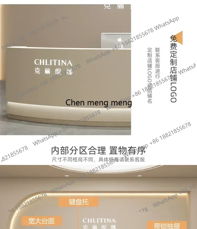 

Hot sales for aesthetic prescription desk salon modern reception salon entrance table beauty salon reception podium stands desk