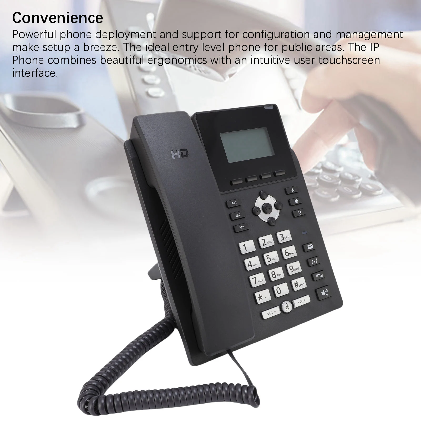 IP Phone Business IP Phone IP Phone VoIP Accounts 2.4 Inch Color Display Dual Port Gigabit Ethernet Desktop Business Media Phone - Imagen 5