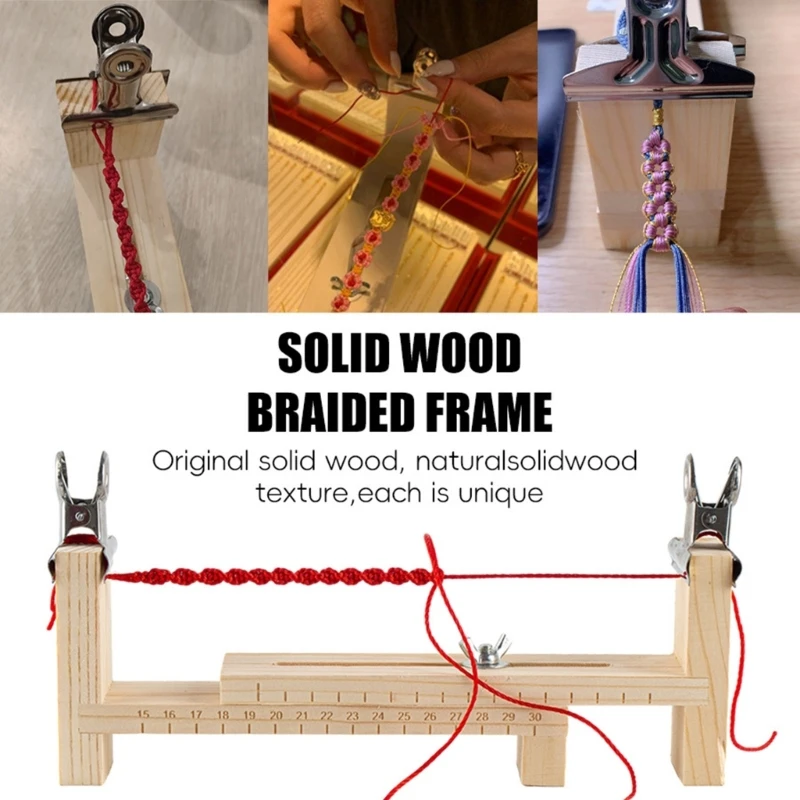 Ensemble d'outils d'artisanat de bracelet en paracorde pratique, boucles en bois robustes, vis et manuel pour débutants, utilisation 03