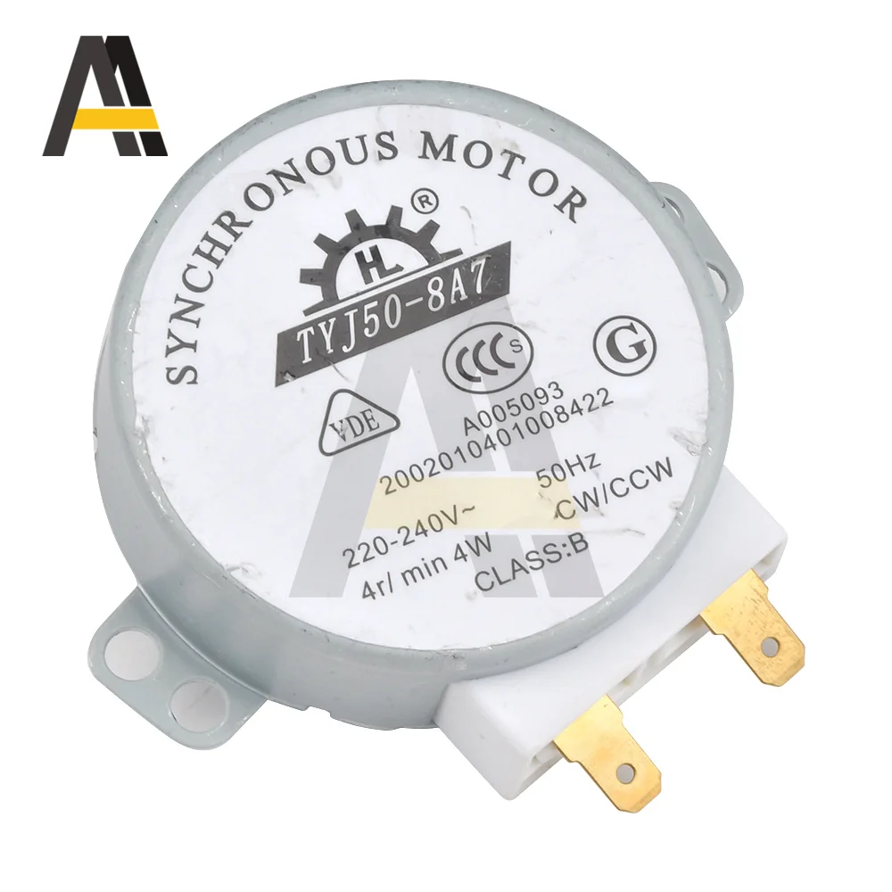 AC 220V-240V 4RPM 4W Synchronous Motor for TYJ50-8A7 49TYZ-A2 Microwave Oven Tray Air Blower