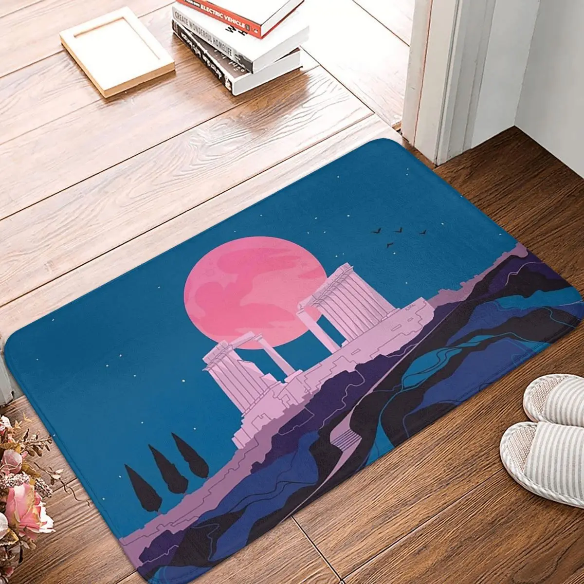 Temple Of Poseidon At Sounion Non-slip Doormat Floor Mat Carpet Rug for Kitchen Entrance Home Bathroom Living room Footpad Mats