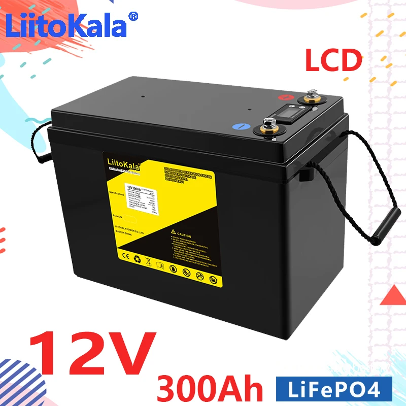 

LiitoKala 12V 300Ah LiFePO4 Battery 12.8V Power Batteries 4000 Cycles For RV Campers Golf Cart Off-Road Off-grid Solar Wind