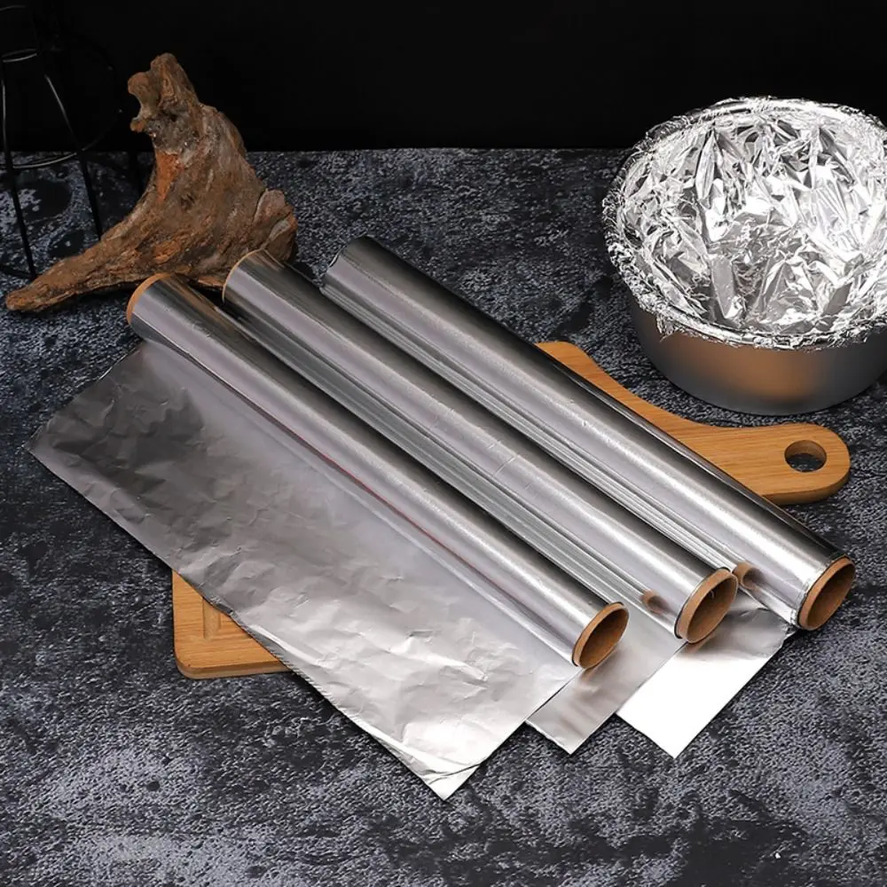 5M/10M/20M Aluminium Catering Tin Foil Disposable BBQ Accessories Barbecue Tin Foil Roll Thickened Heat Safe