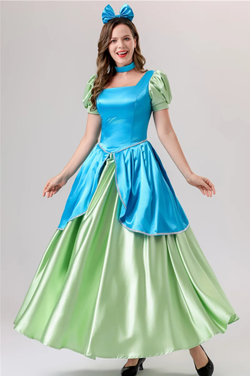 Costume cosplay della principessa Cenerentola di Halloween, festa di Natale, vestito da travestimento per sorella malvagia