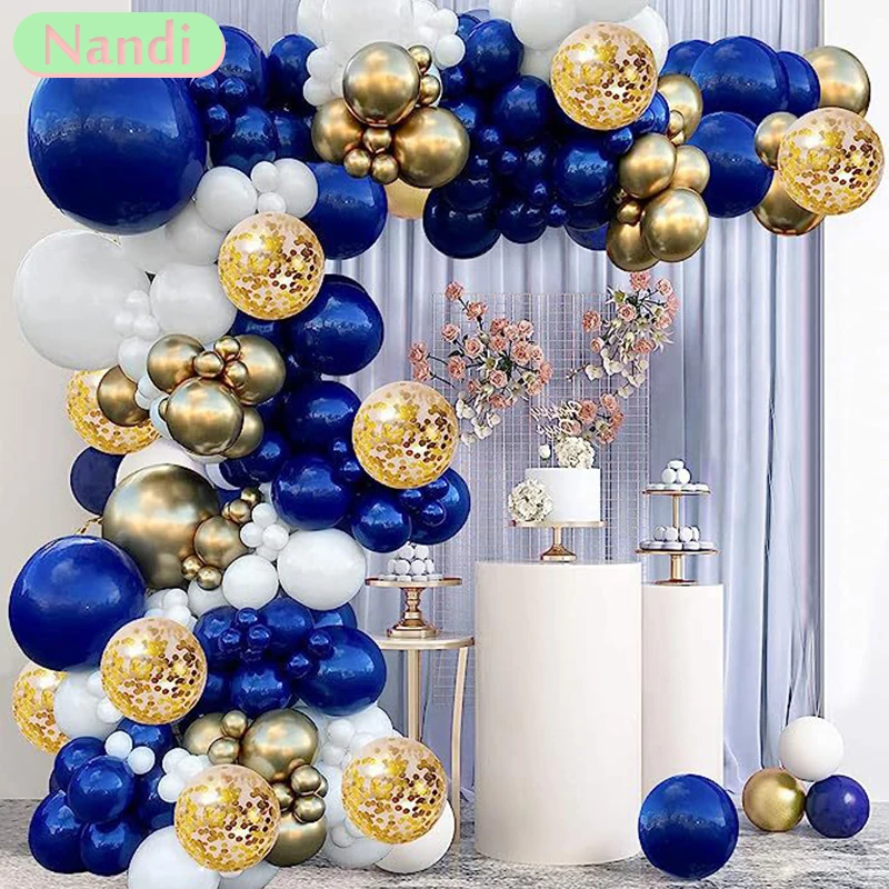 

Blue Silver Macaron Balloon Garland Arch Kit Wedding Birthday Party Decoration Confetti Latex Balloons For Girls Baby Shower