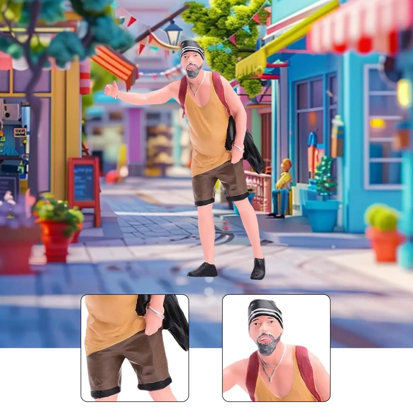 

1/24 Man Miniature Figure Painted Tiny Miniature Scene Figurine DIY Projects
