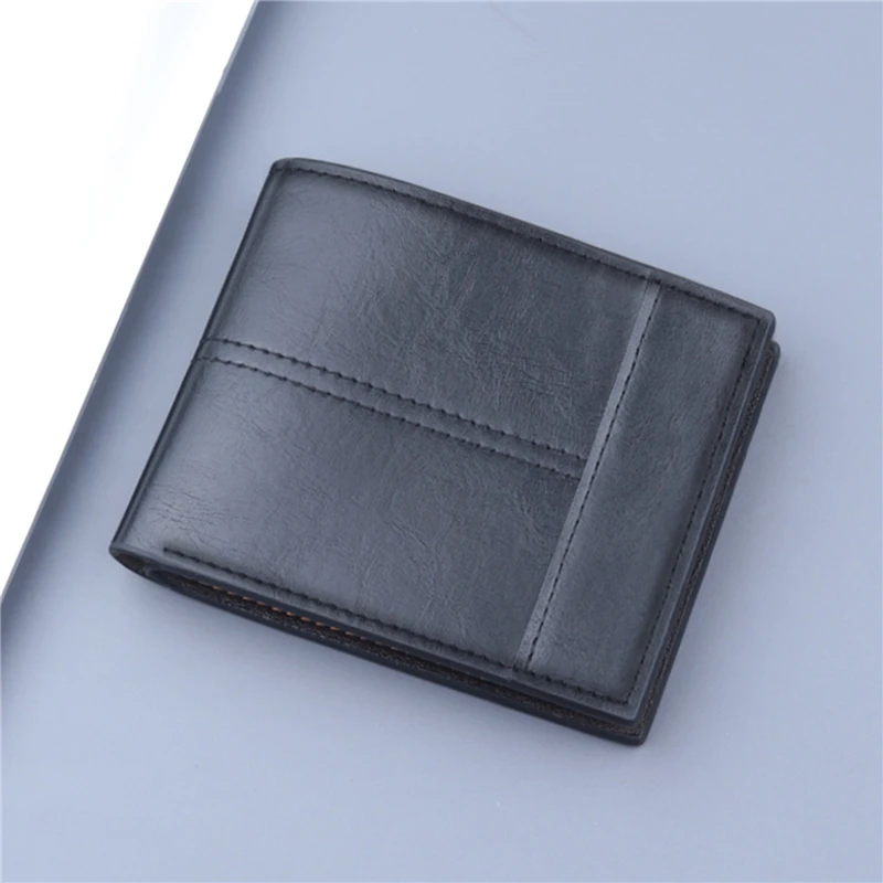 2024 New Short Men Wallets Slim Card Holder Male Purses Luxury PU Leather Coin Pocket High Quality Small Men's Wallet