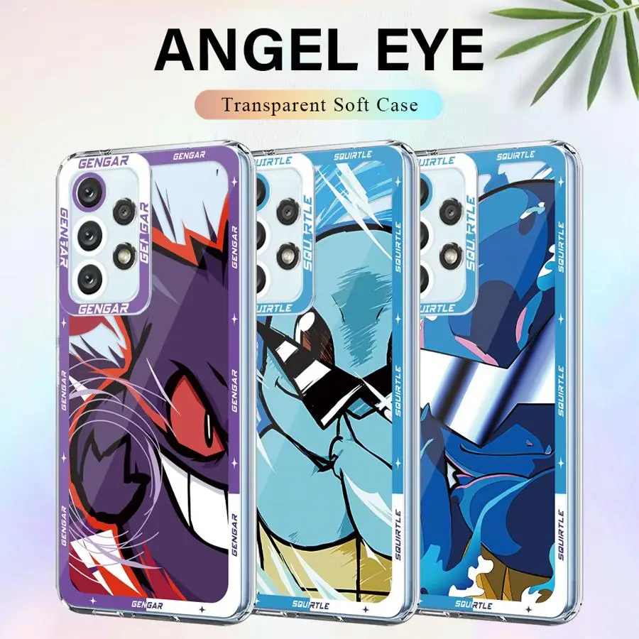 Cartoon Pokemons Phone Case for Samsung Galaxy A35 A55A53 A54 A73 A34 A33 A25 A24 A13 A14 A15 5G Clear Soft Shell