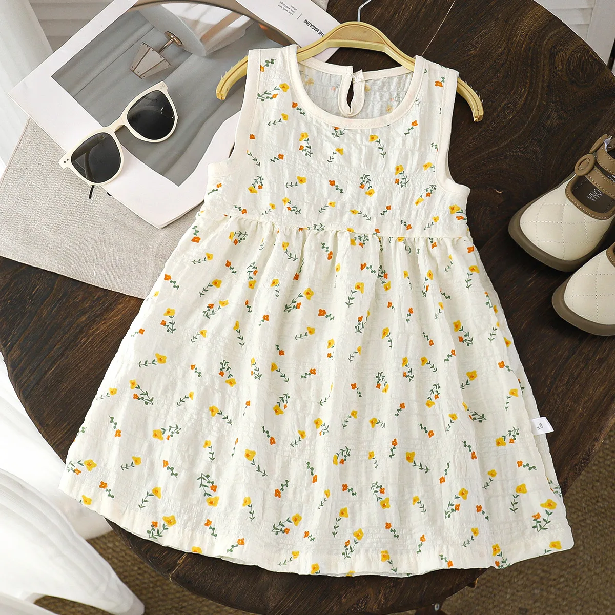 Girls Floral Dress Sleeveless Summer Children's Clothes