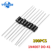 100pcs 1N4007 Rectifier Diode IN4007 1A 1000V DIP DO-41 High Quality