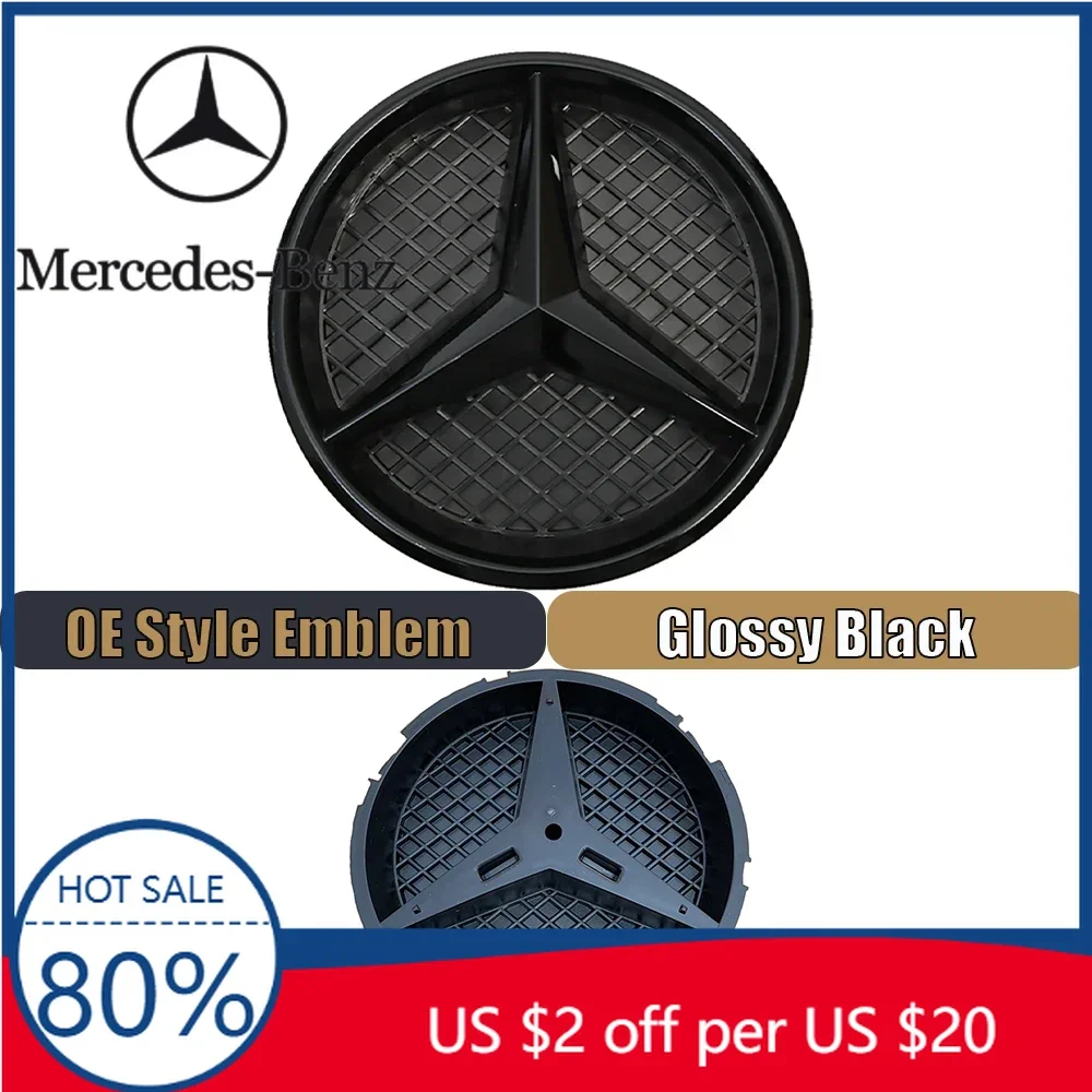 

Hot Car Sticker Chrome Star White Illuminated EmblemOE Style Chrome Silver Front Grill Emblem For Mercedes Benz GLC GLE GLS-Clas