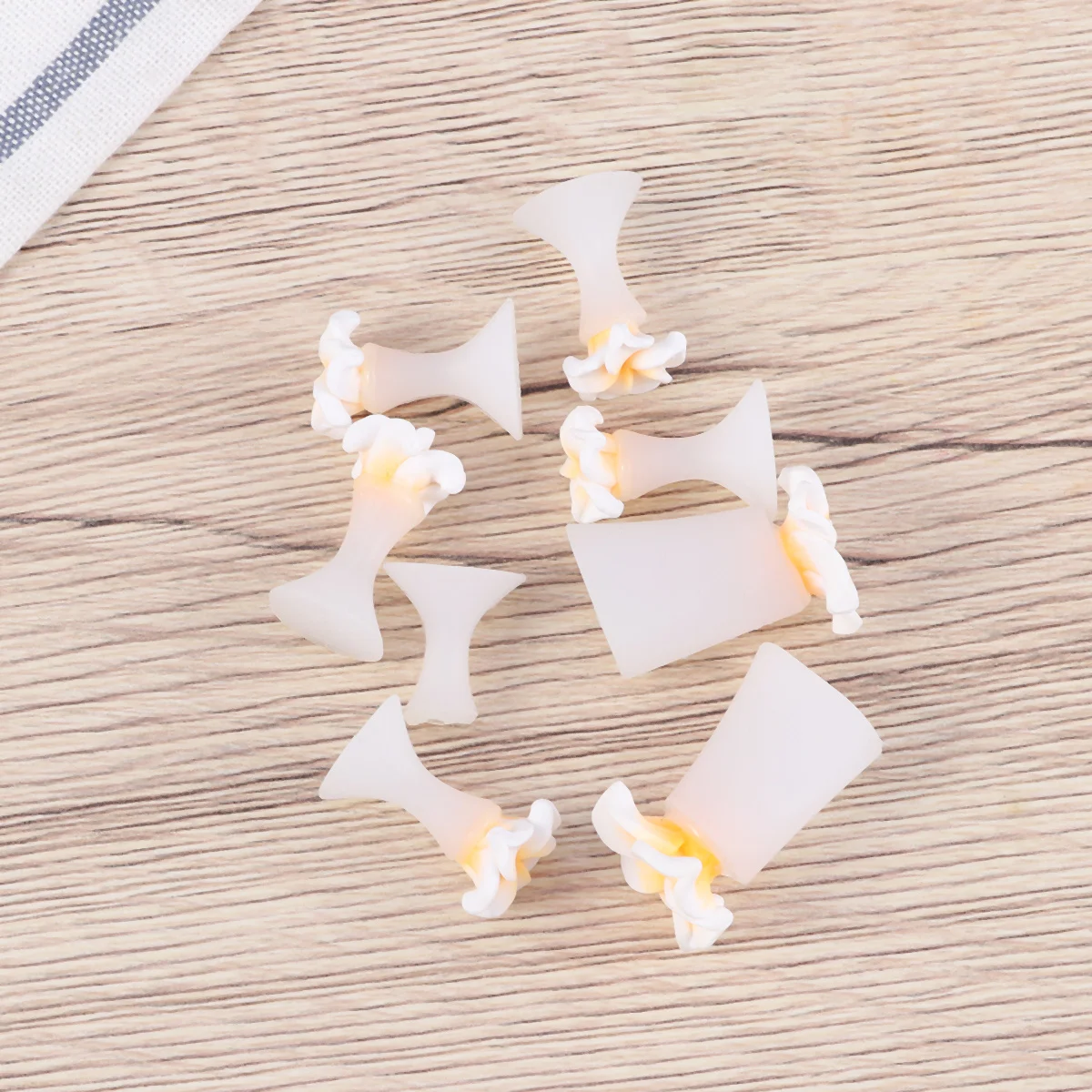 Separadores de dedos em forma de flor amarela de silicone, 8 peças, ferramentas para arte em unhas, espaçadores de dedos para pedicure, hálux valgus, separadores de unhas