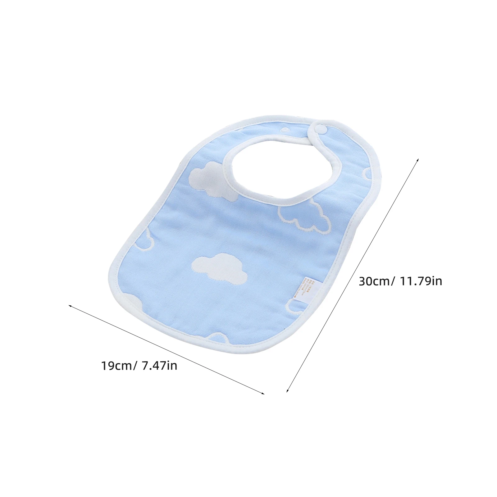 

Snap Button Baby Bibs Sky-Blue Cotton Drool Towel Soft Absorbent Cartoon Design Newborn Saliva Scarf Waterproof Protector