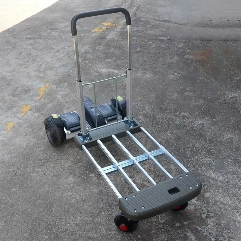 Logistics Hand Cart With Self Balancing Foldable Extendable Structure For Warehouse Picking Hauling And General Goods Moving Use