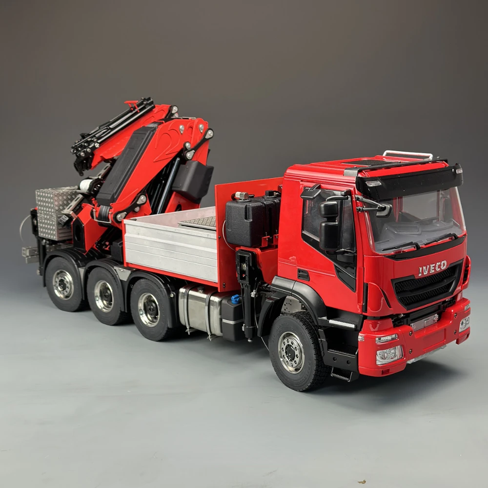 RC Crane 8x8 Hydraulic Trailer Crane Tamiya 1/14 Metal Crane with Rear Steering F1650 Truck Mounted Crane Model Toy