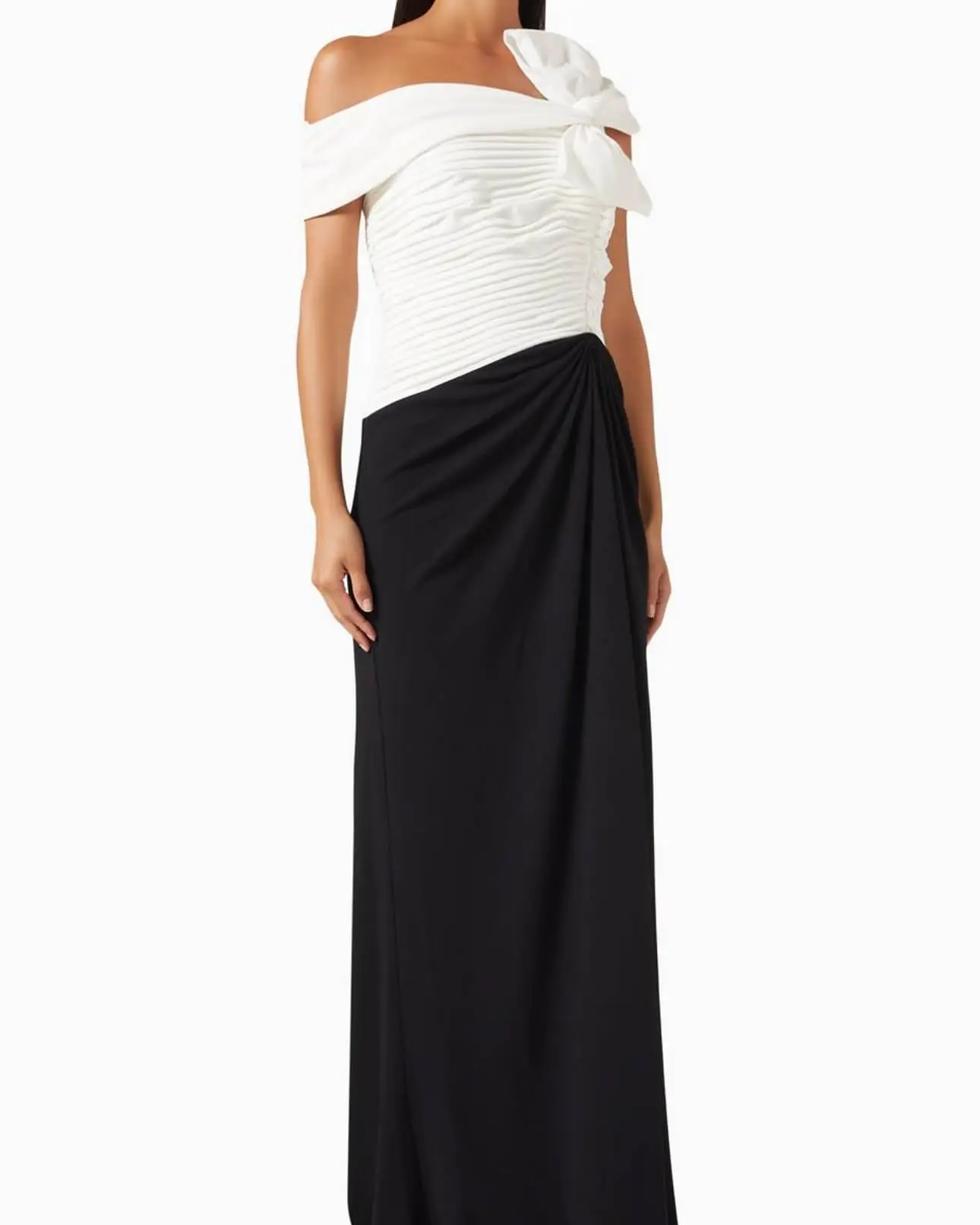 

Meetlove customized off-the-shoulder sleeveless prom dresses sheath joint floor length bow sheath formal gowns 2025