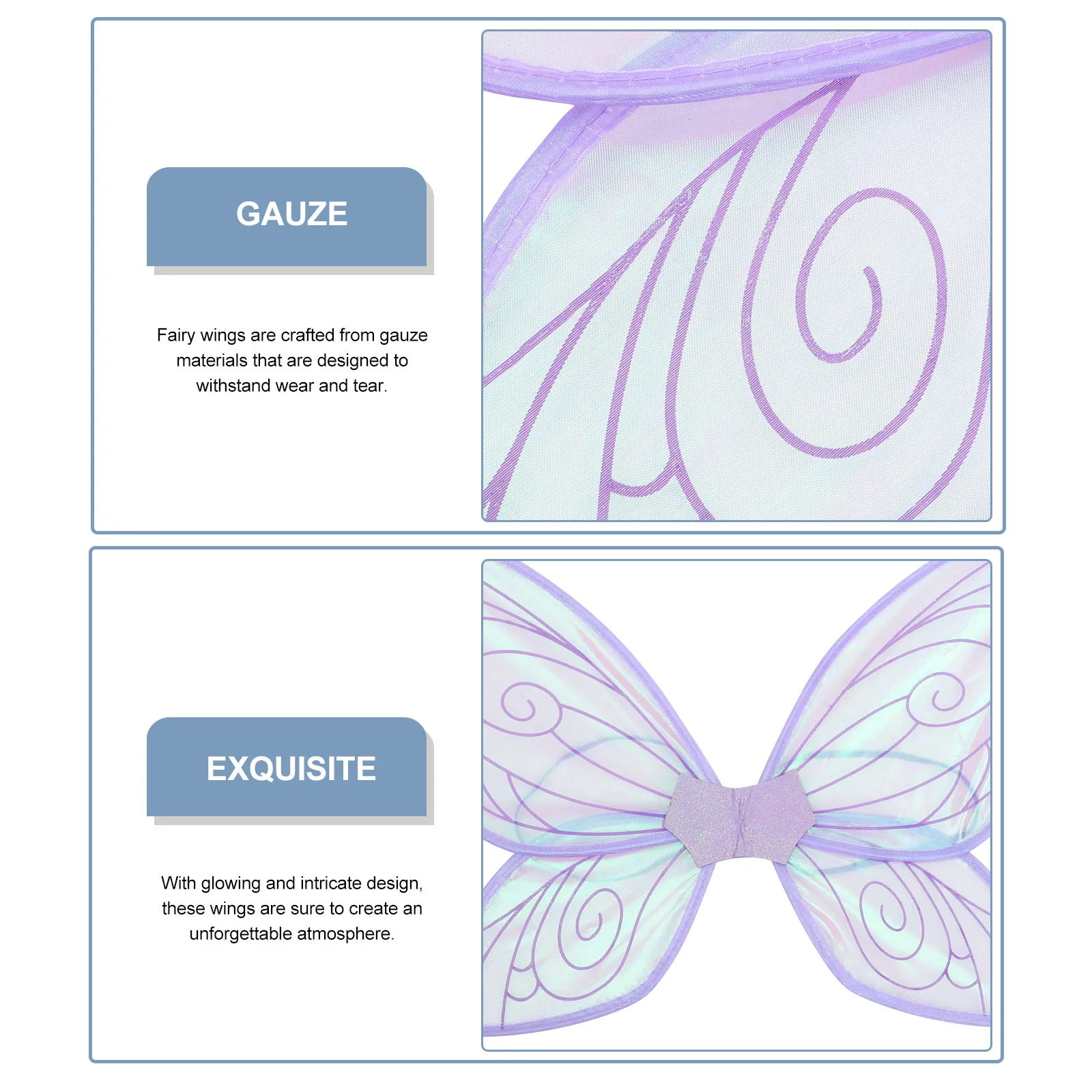 Świecące Skrzydła Motyla Skrzydła Wróżki Kostium z Podświetleniem Rekwizyt na Cosplay Imprezę Festiwal Występ Sceniczny Dekoracyjne Luminous