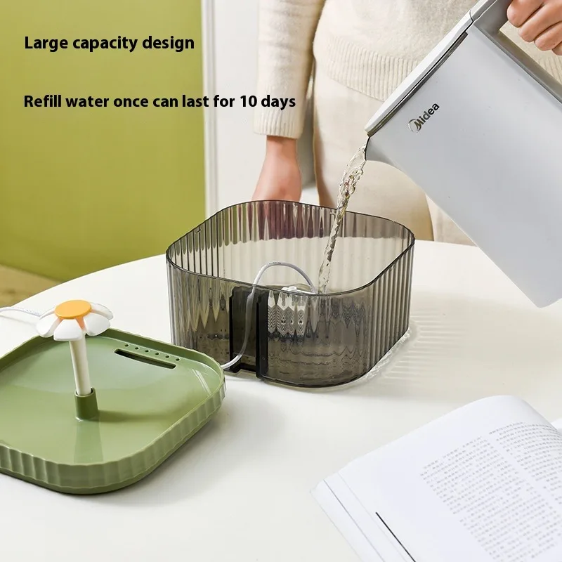 

‌Flower Design Cat Water Fountain Large Capacity Silent Automatic Circulation Filter with Replaceable Filter Pet Drinking Cats
