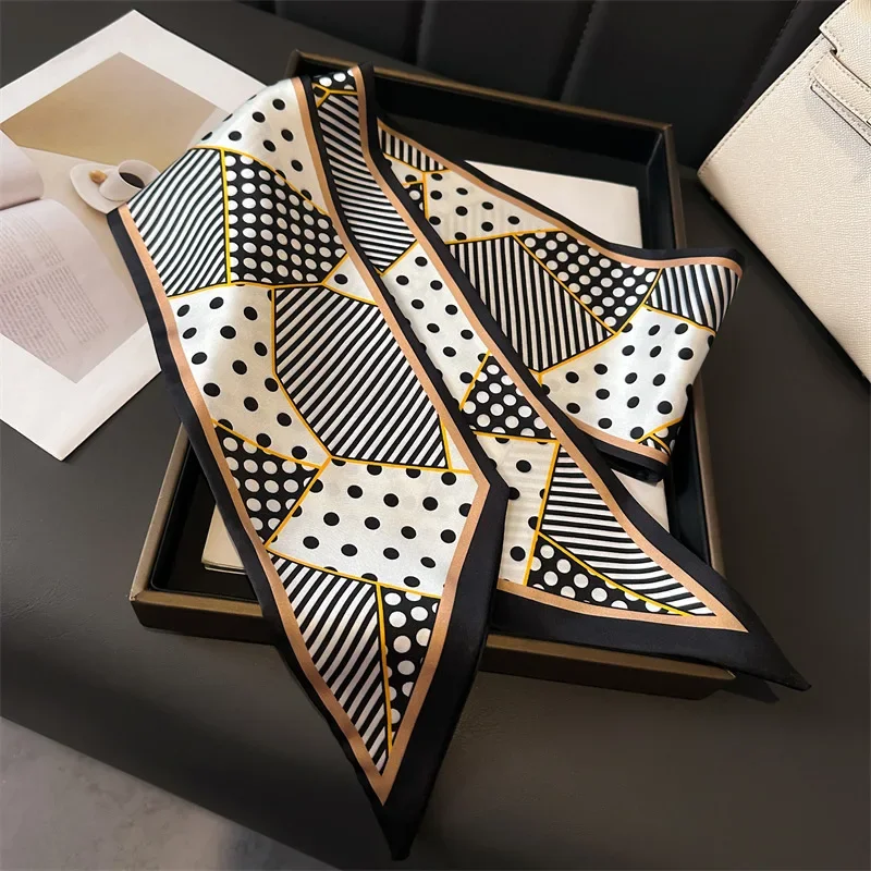 

Dot Scarf Women Neckerchief Soft Silk Feeling Hairbands for Lady Bag Ribbon Ties Foulard Scarves Bands Hair Skinny
