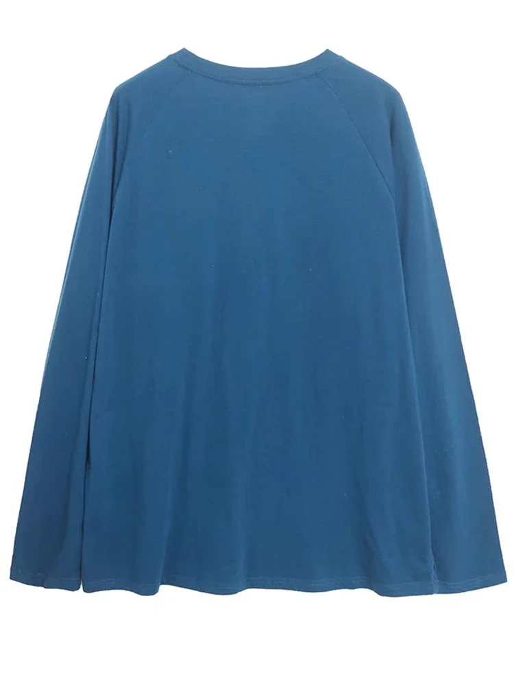 ديزني لاند والت ديزني العالم البلوز ميكي ماوس التطريز الكرتون تي شيرت مطبوع للجنسين زوجين المرأة طويلة الأكمام بلوزة مستديرة العنق