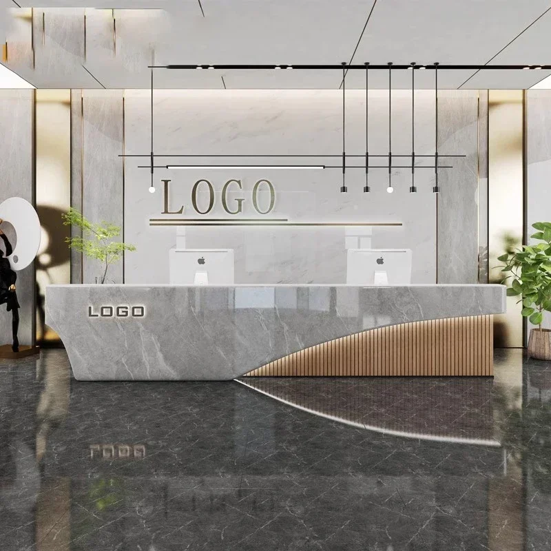 European Service Counter Advanced Desk Entrances Reception Tables Bar Furniture Wood Store Advisory Escritorio Lounge Furniture