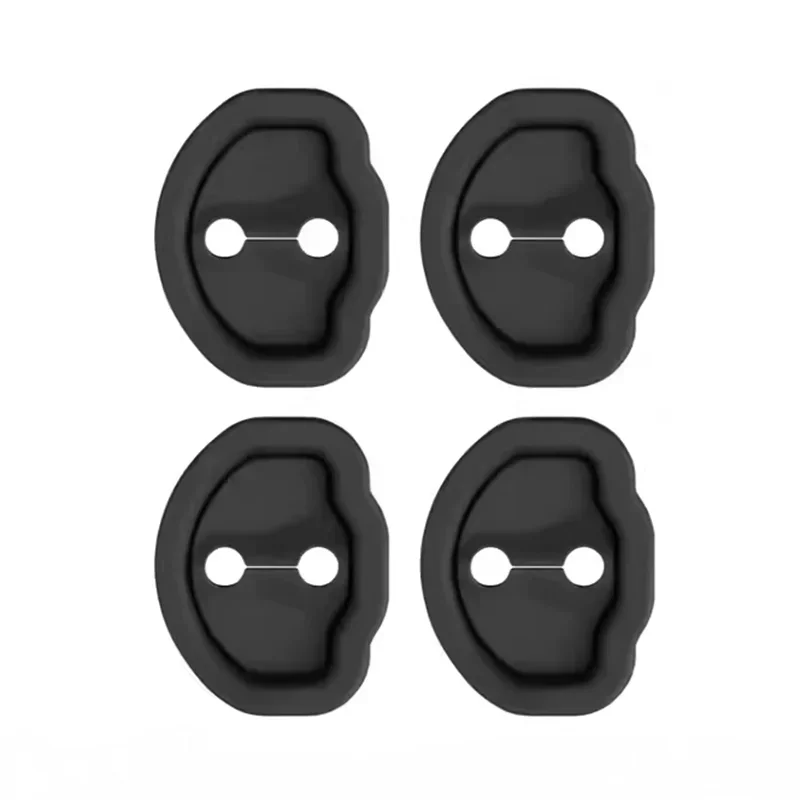 4PCS Silicone Car Door Mute Damping Cushion Accessories for Tesla Model 3/Y Highland Anti-Collision Lock Buckle Protective Cover