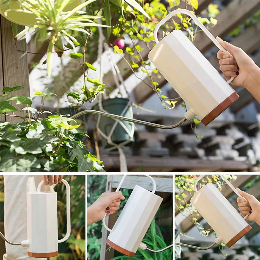 

1000ml Plant Watering Can Stainless Steel Curved Mouth Flowers Watering Can Household Portable Multi-function Bonsai Garden Tool