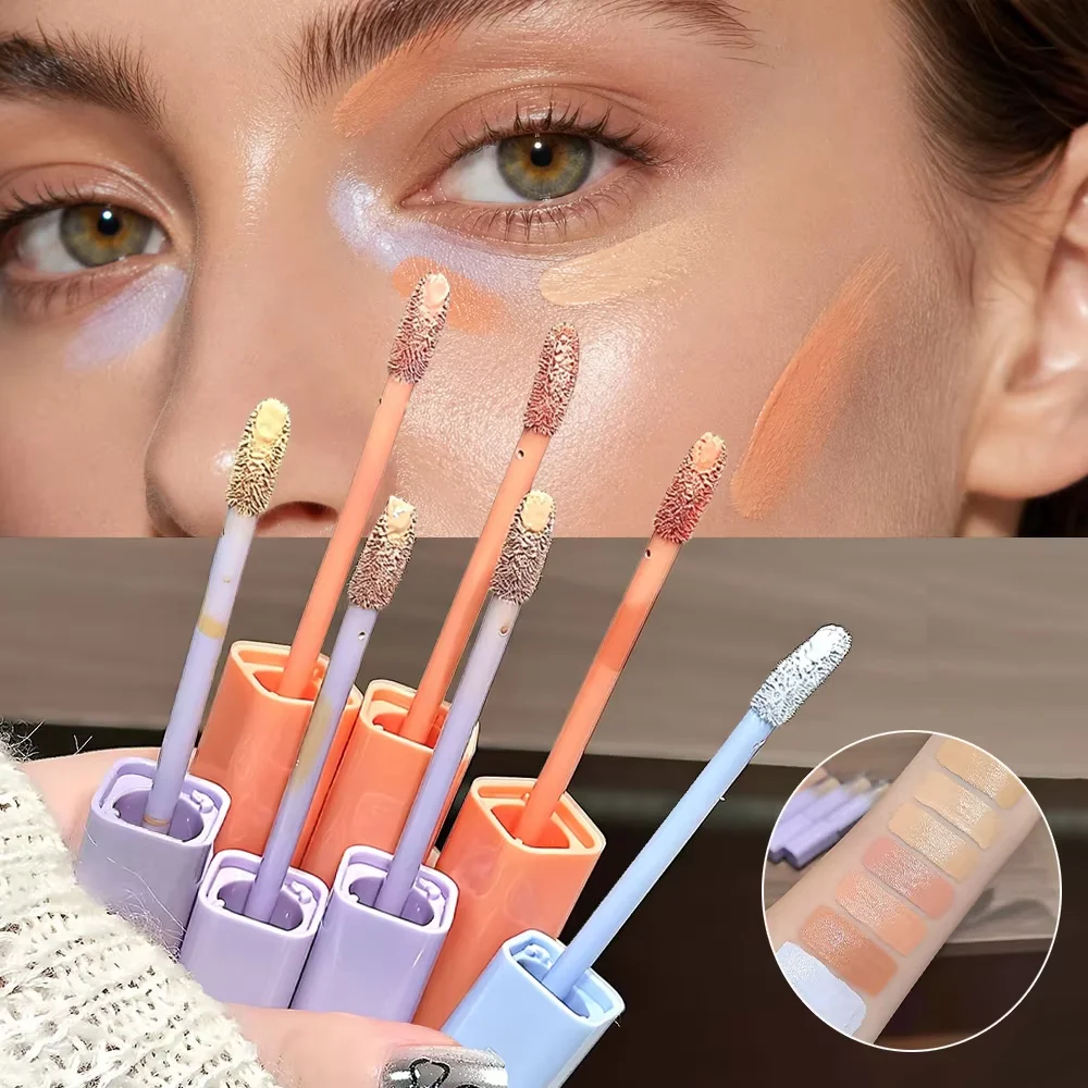 Blue & Light Skin Tone Brightening Concealer Liquid Hydrating Orange Color Corrector for Dull Skin Under Eyes Face Highlighting