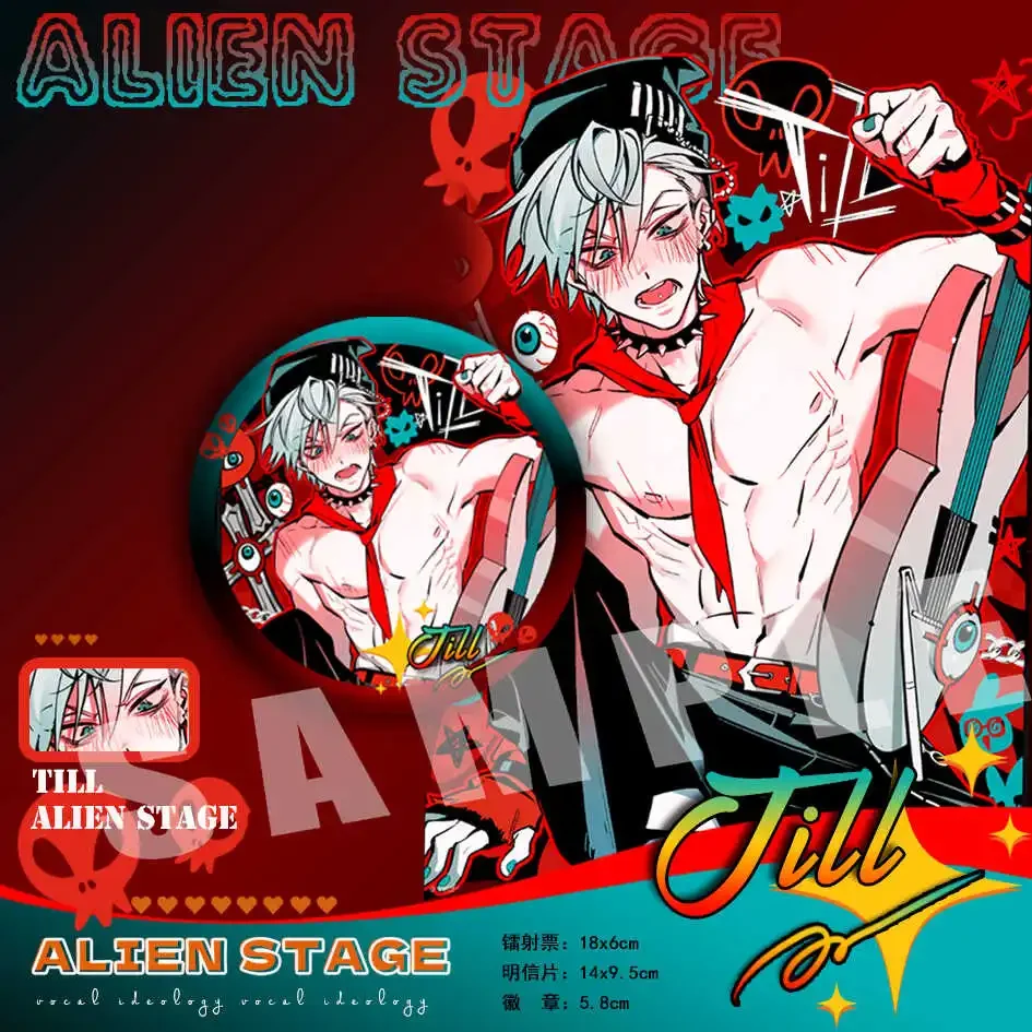 

Аниме игра Alien Stage till косплей открытка лазерный билет модель значок брошь наборы булавок коллекция