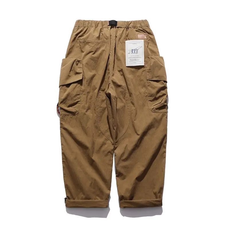 

Mountain Outdoor Functional Work Pants Men's Japanese Cityboy Multi Pocket Wide Leg Loose Casual Trousers Trekking Camping longs