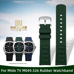 For Mido Multifort TV M049.526 Waterproof Rubber Watch Strap 22mm M049 Curved Interface Silicone Watch Accessories Watchband